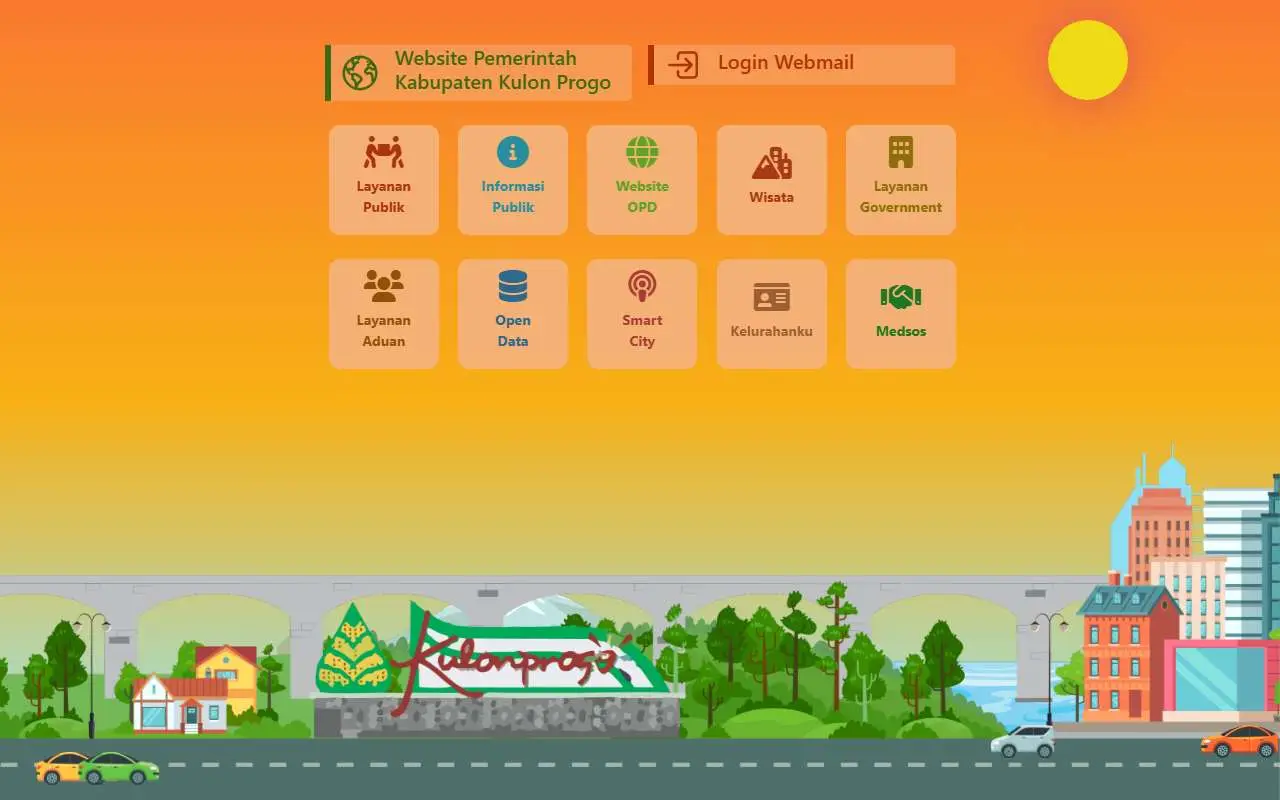 Tampilan website resmi Pemkab Kulon Progo (kulonprogokab.go.id)