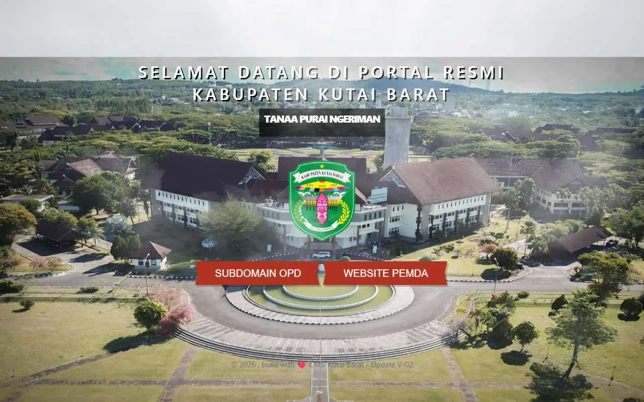 Tampilan website resmi Pemkab Kutai Barat (kutaibaratkab.go.id)