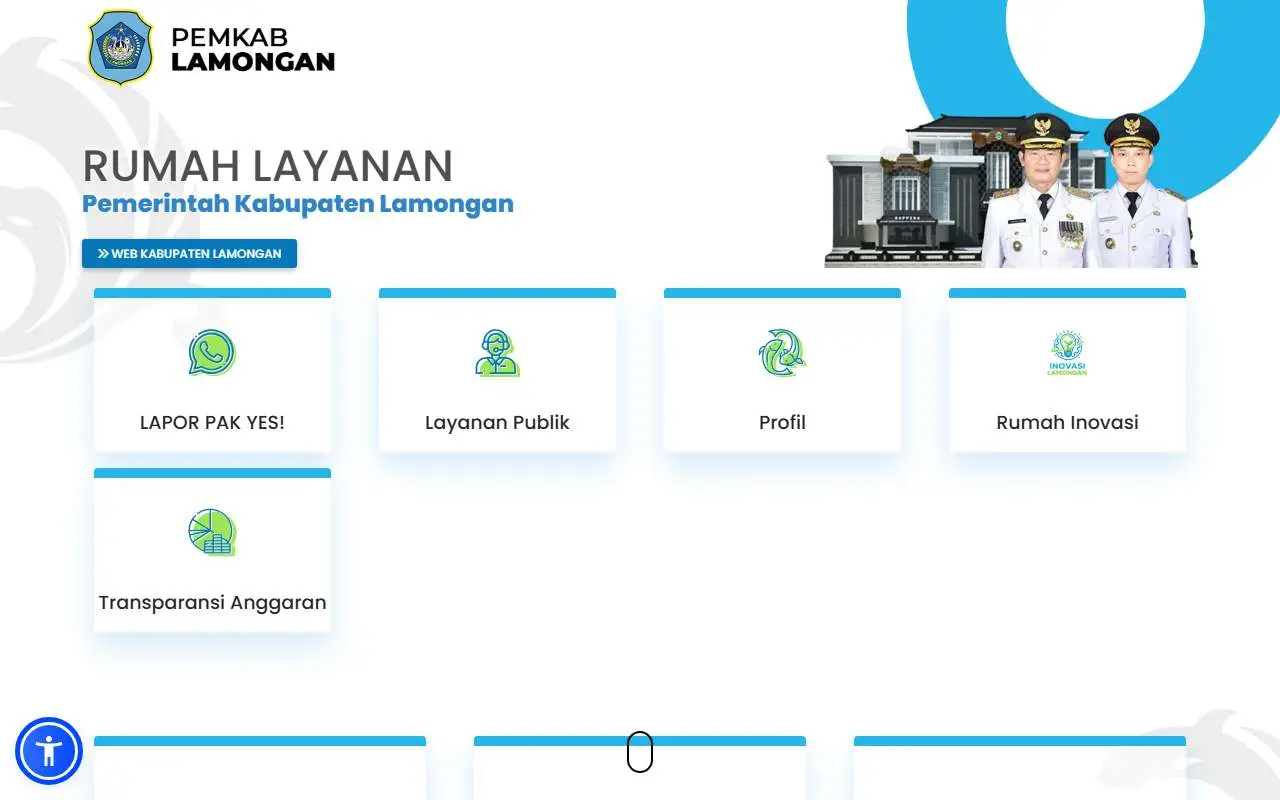 Tampilan website resmi Pemkab Lamongan (lamongankab.go.id)