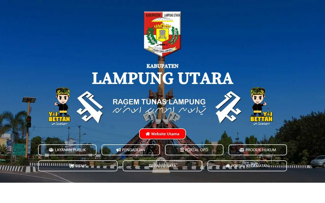 Tampilan website resmi Pemkab Lampung Utara (lampungutarakab.go.id)