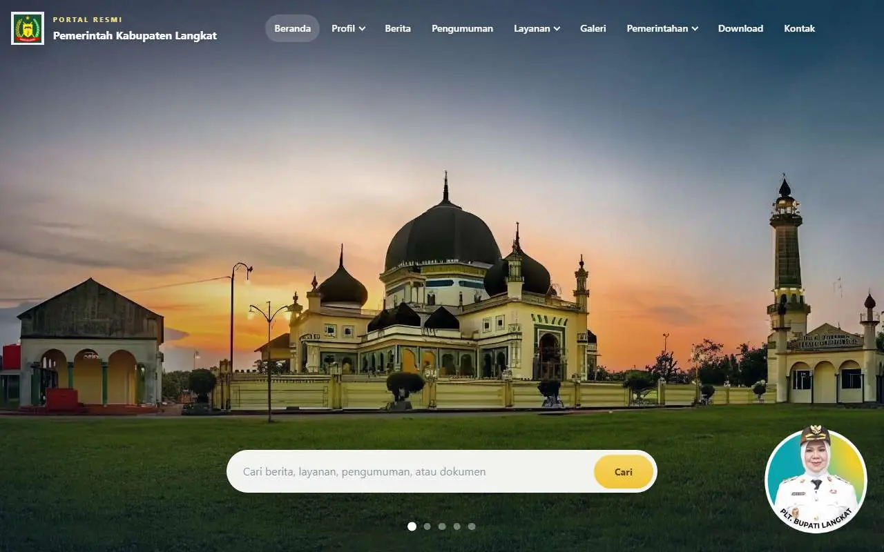 Tampilan website resmi Pemkab Langkat (langkatkab.go.id)