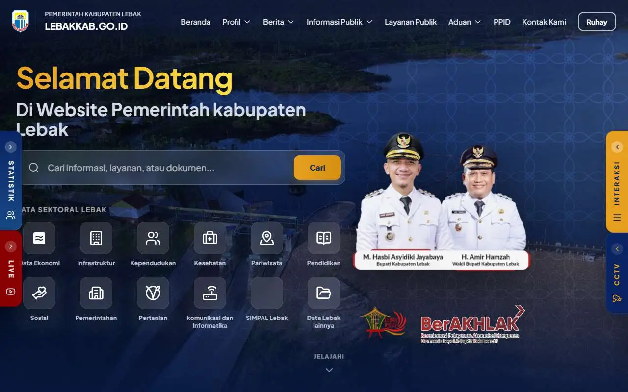 Tampilan website resmi Pemkab Lebak (lebakkab.go.id)
