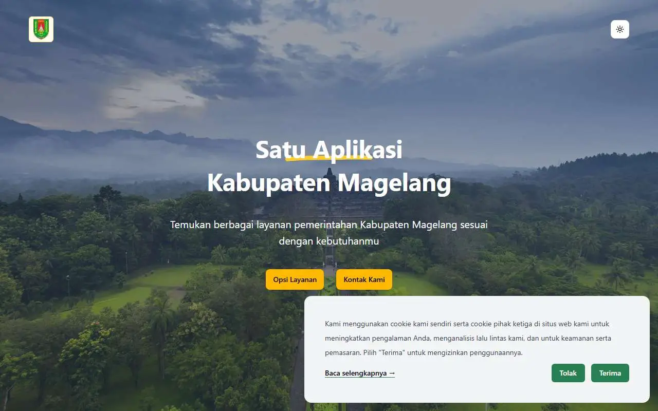 Tampilan website resmi Pemkab Magelang (magelangkab.go.id)