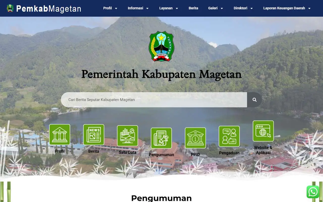 Tampilan website resmi Pemkab Magetan (magetan.go.id)