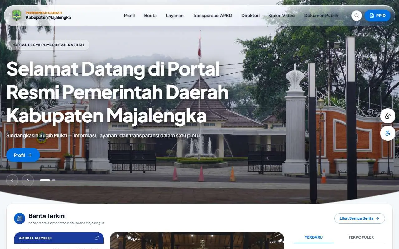 Tampilan website resmi Pemkab Majalengka (majalengkakab.go.id)