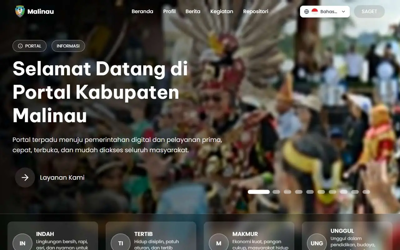 Tampilan website resmi Pemkab Malinau (malinau.go.id)