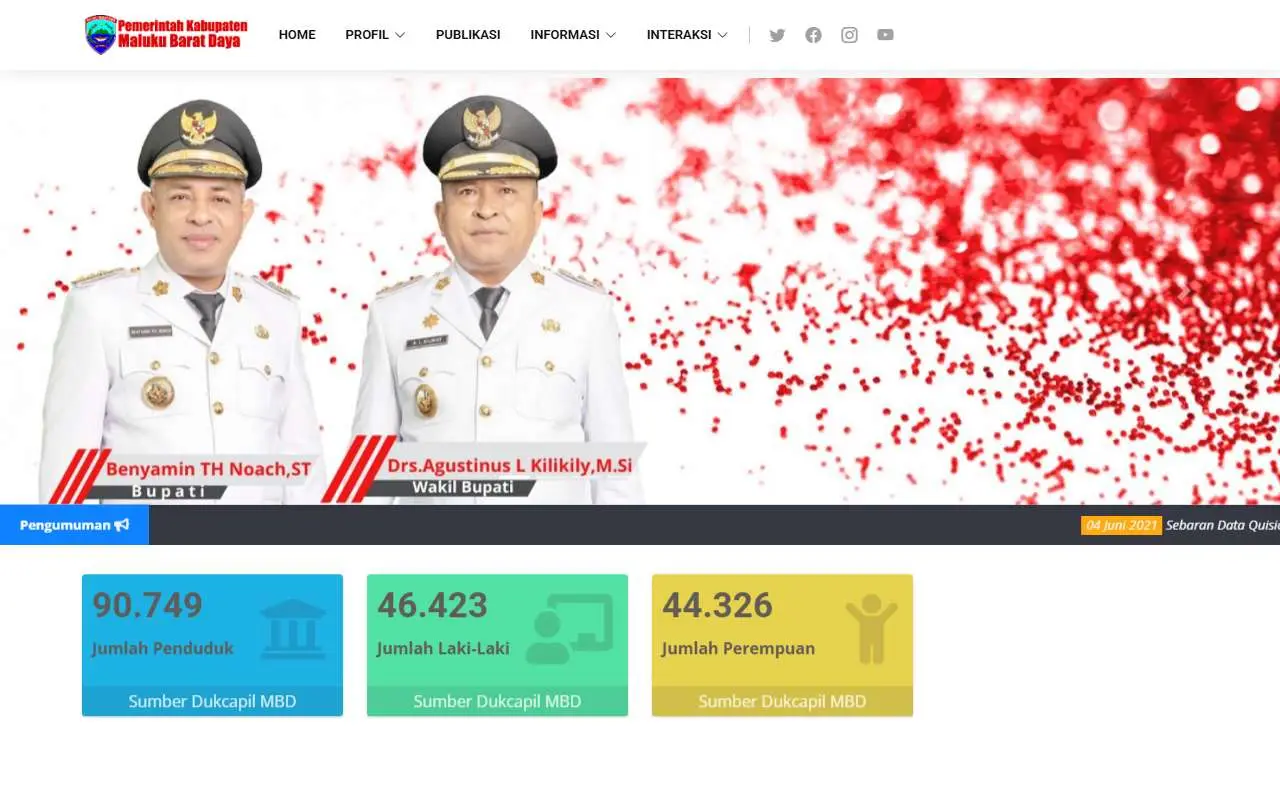 Tampilan website resmi Pemkab Maluku Barat Daya (malukubaratdayakab.go.id)