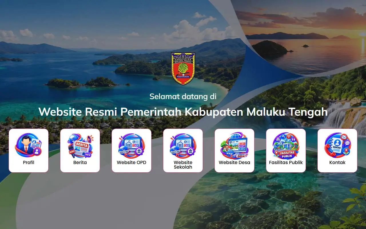 Tampilan website resmi Pemkab Maluku Tengah (maltengkab.go.id)