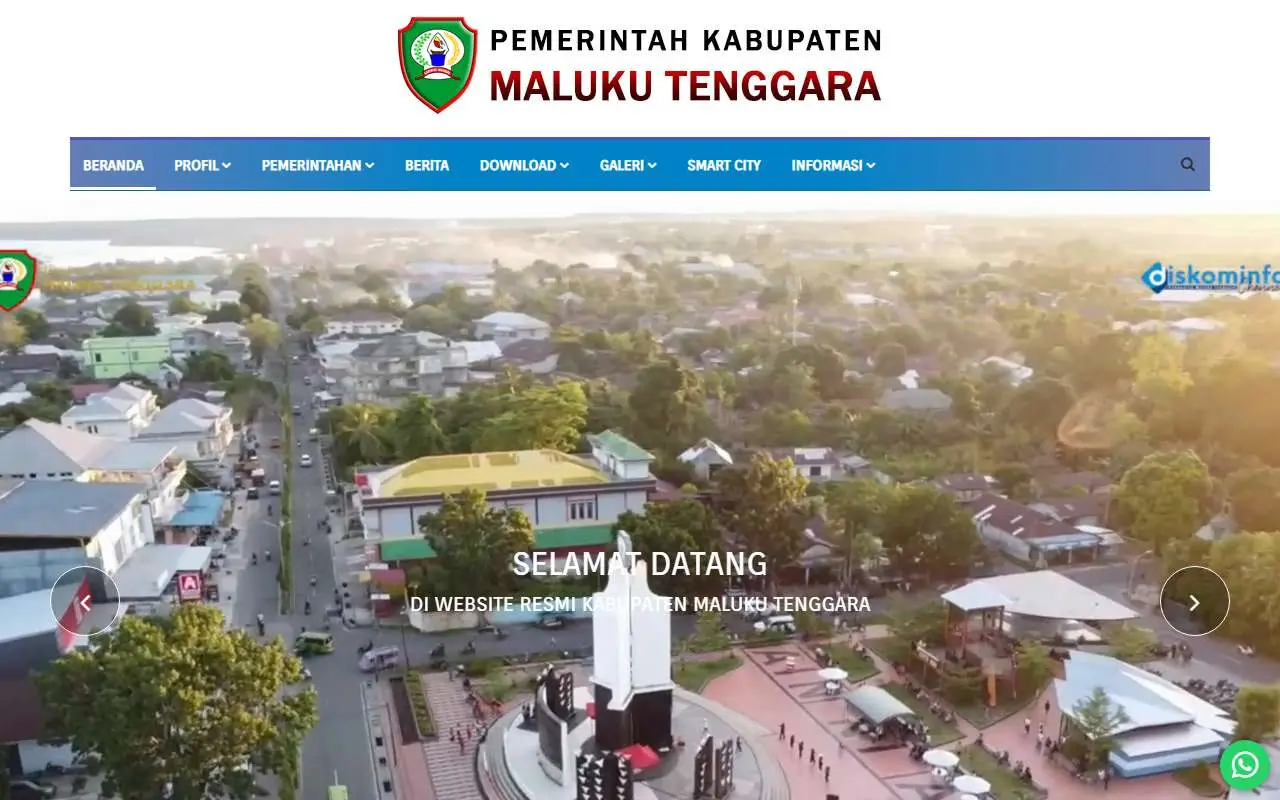 Tampilan website resmi Pemkab Maluku Tenggara (malukutenggarakab.go.id)