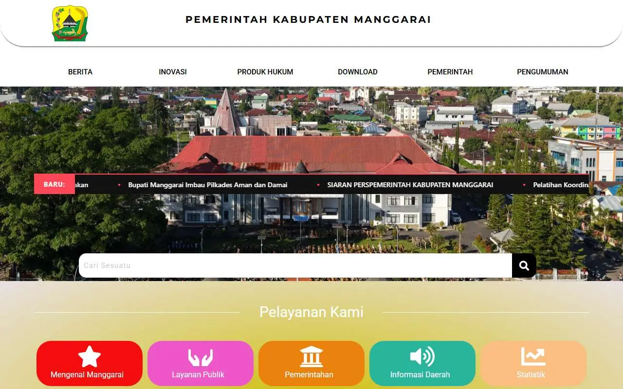 Tampilan website resmi Pemkab Manggarai (manggaraikab.go.id)