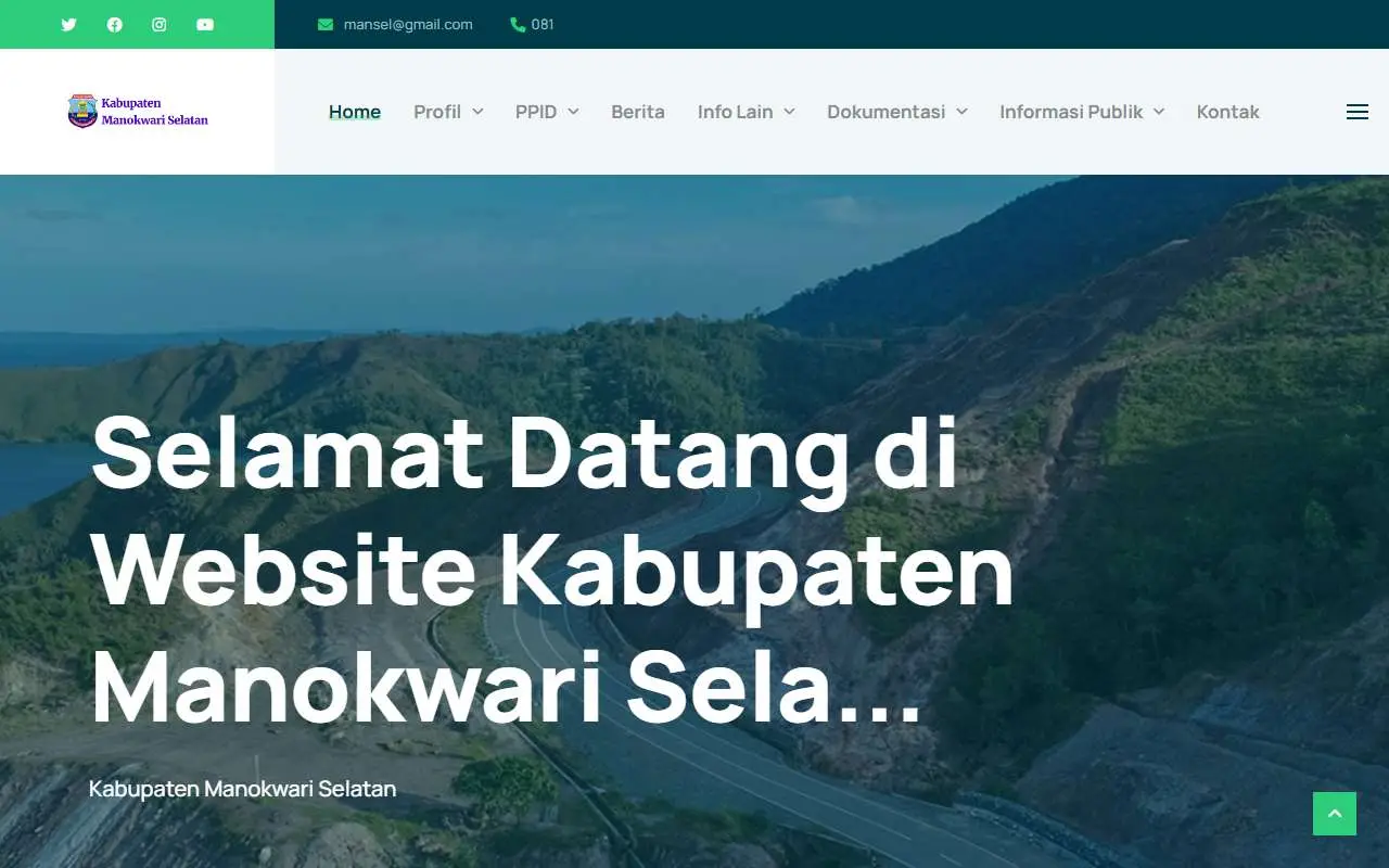 Tampilan website resmi Pemkab Manokwari Selatan (manselkab.go.id)