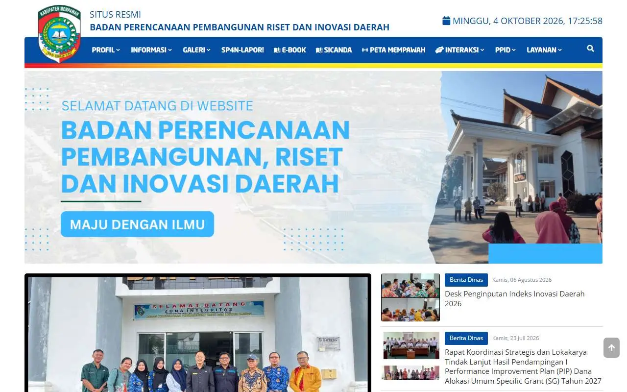 Tampilan website resmi Pemkab Mempawah (mempawahkab.go.id)