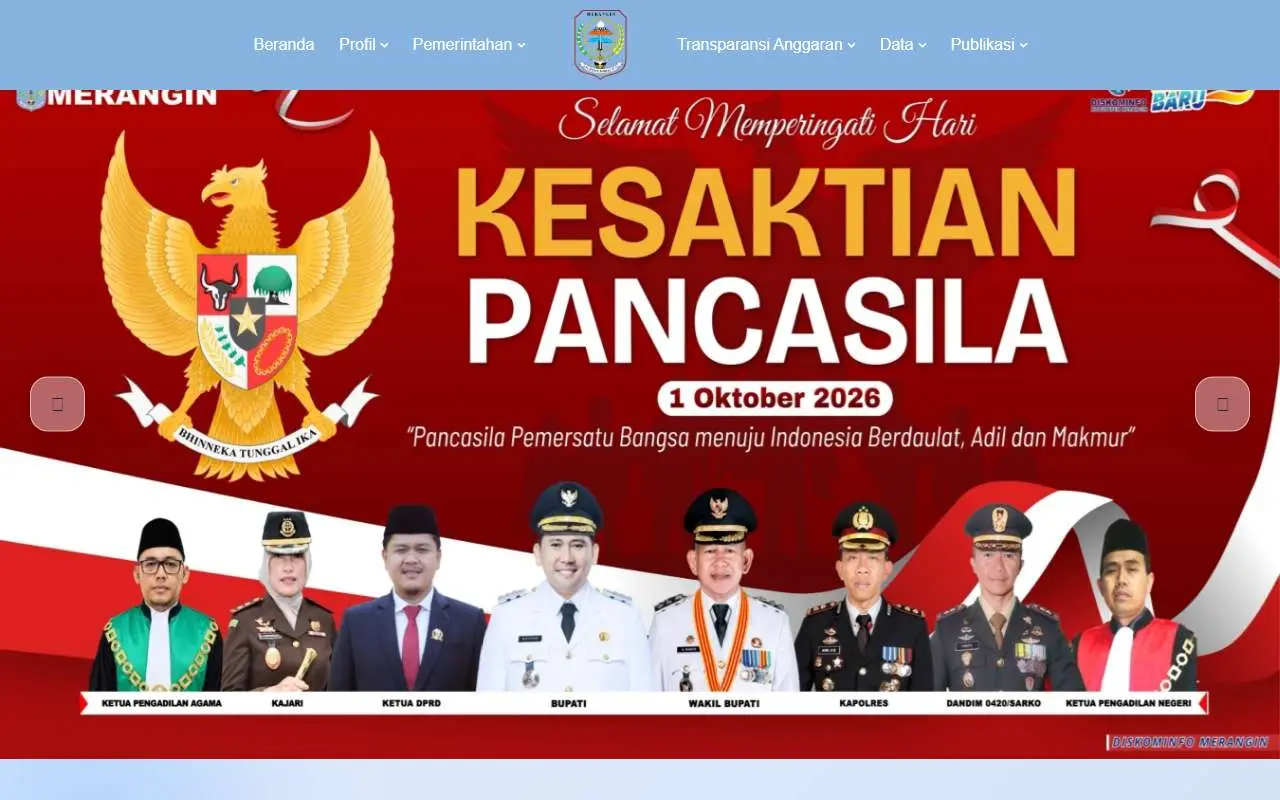 Tampilan website resmi Pemkab Merangin (meranginkab.go.id)