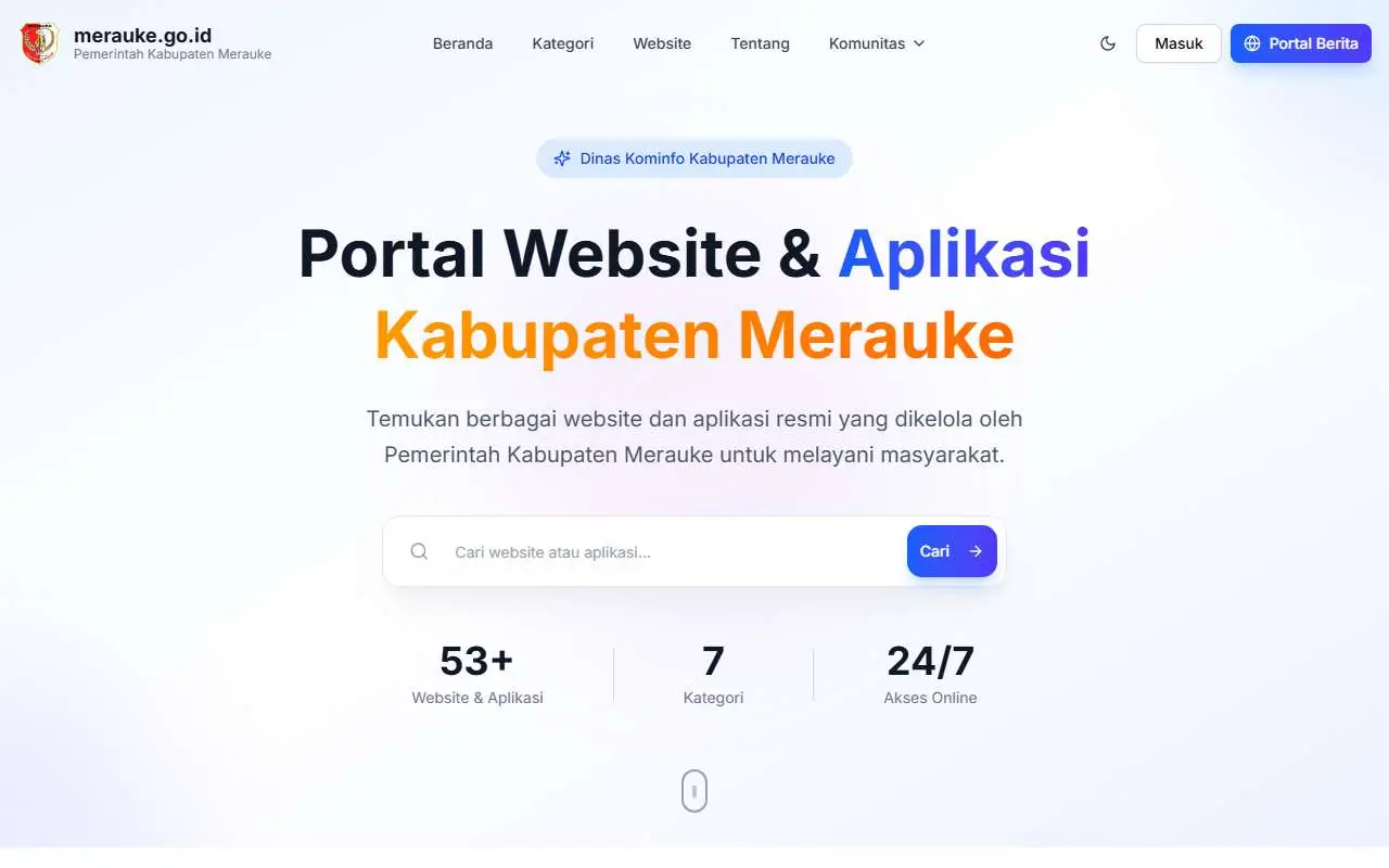 Tampilan website resmi Pemkab Merauke (merauke.go.id)