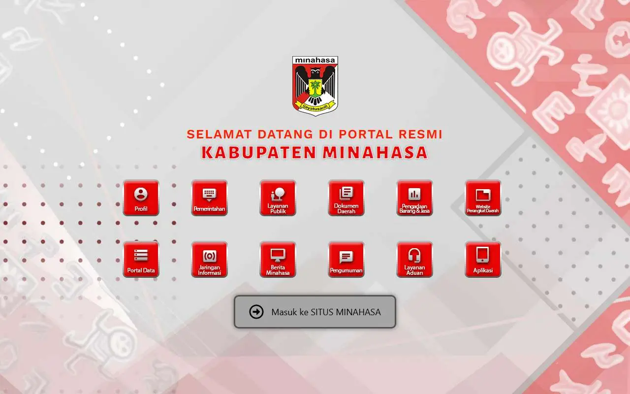 Tampilan website resmi Pemkab Minahasa (minahasa.go.id)