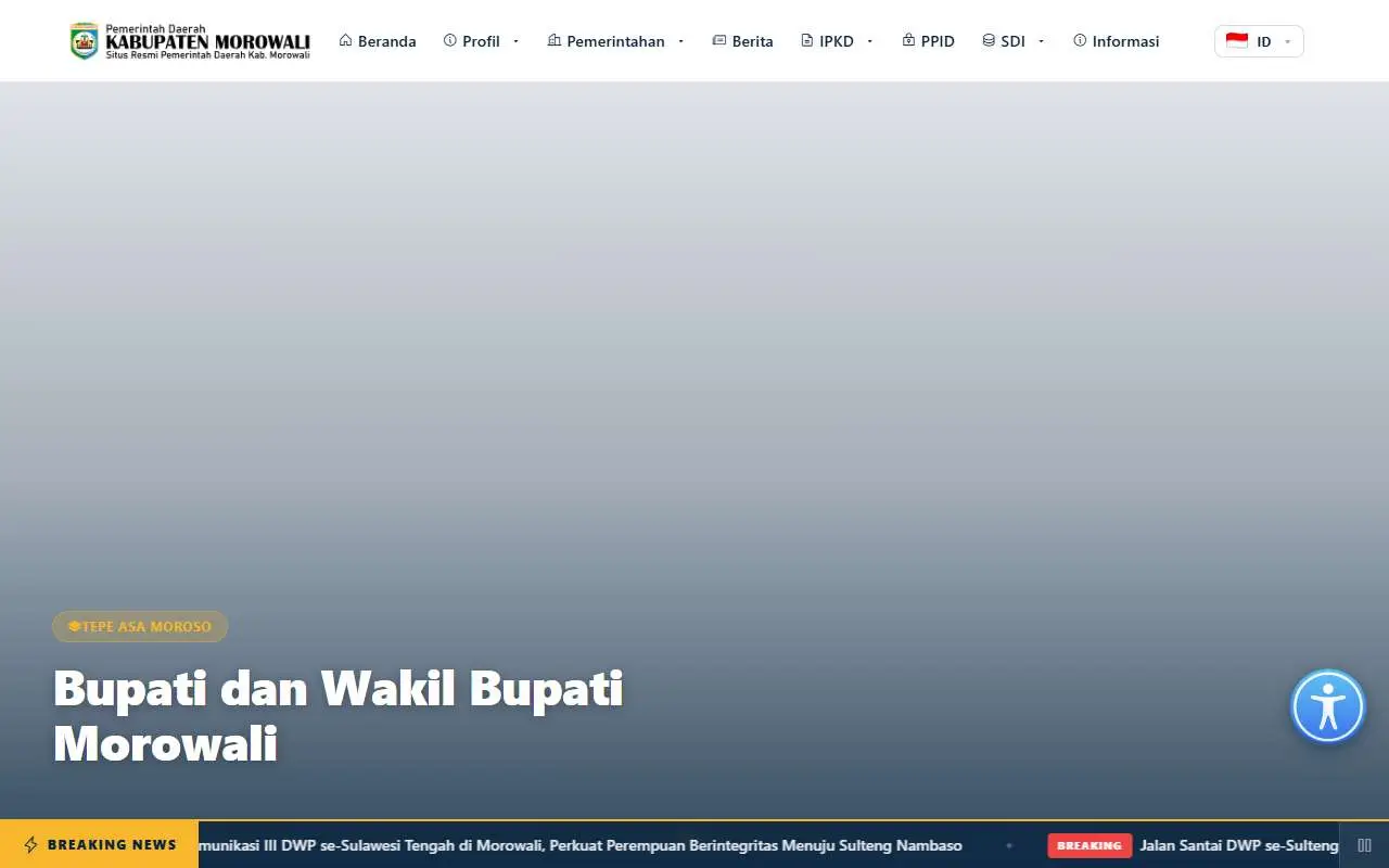 Tampilan website resmi Pemkab Morowali (morowalikab.go.id)