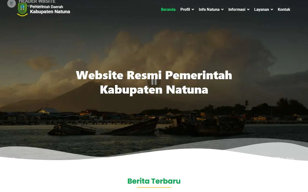 Tampilan website resmi Pemkab Natuna (natunakab.go.id)