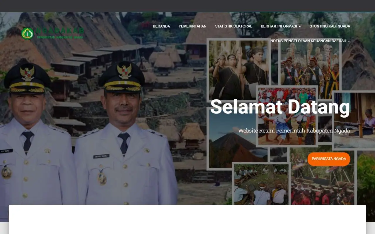 Tampilan website resmi Pemkab Ngada (ngadakab.go.id)