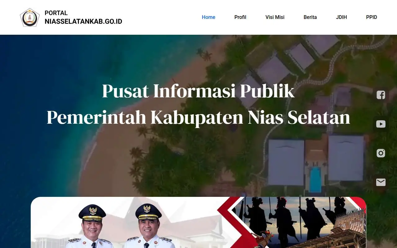 Tampilan website resmi Pemkab Nias Selatan (niasselatankab.go.id)