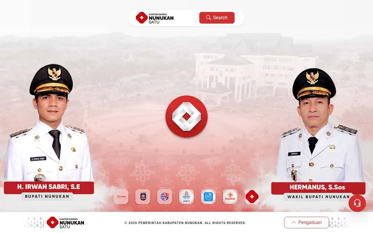 Tampilan website resmi Pemkab Nunukan (nunukankab.go.id)
