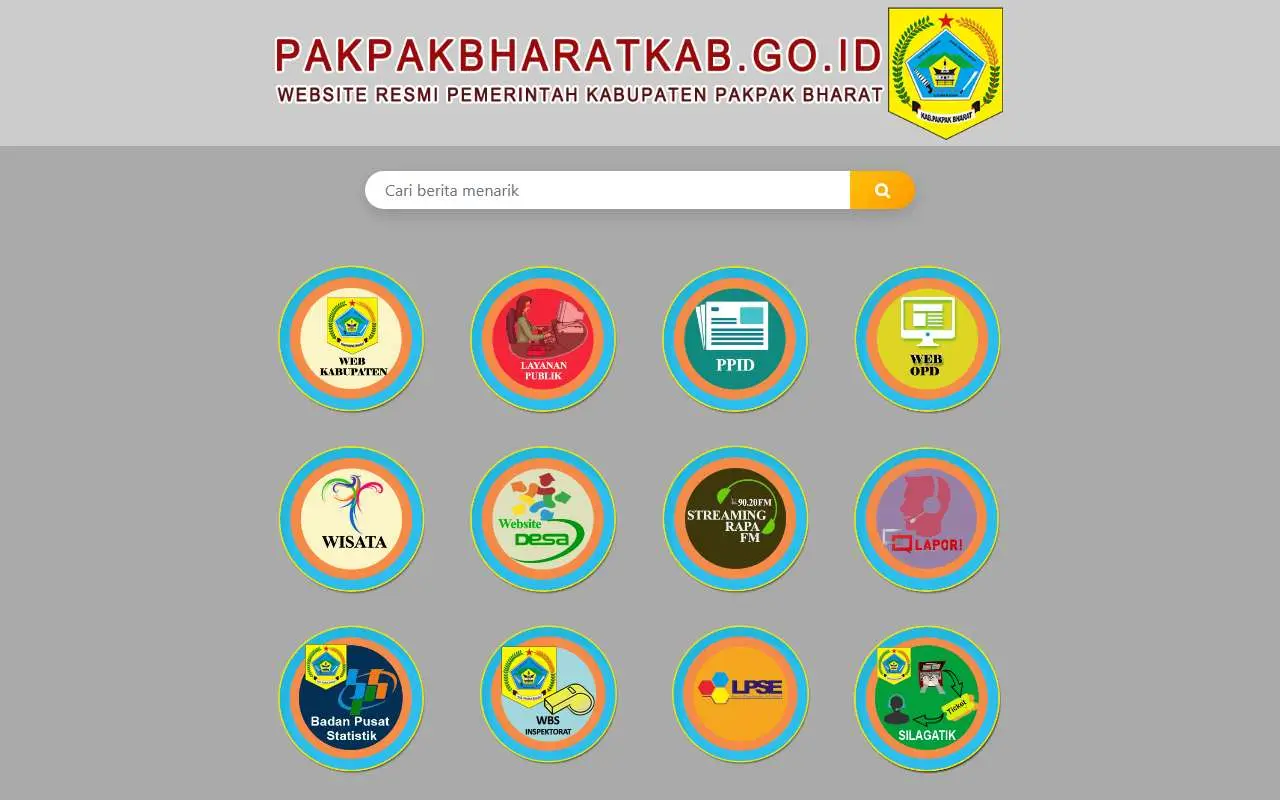 Tampilan website resmi Pemkab Pakpak Bharat (pakpakbharatkab.go.id)