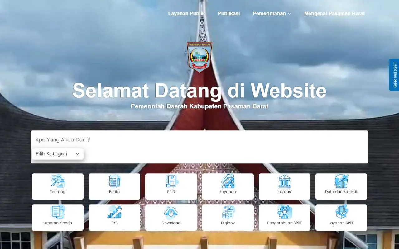 Tampilan website resmi Pemkab Pasaman Barat (pasamanbaratkab.go.id)