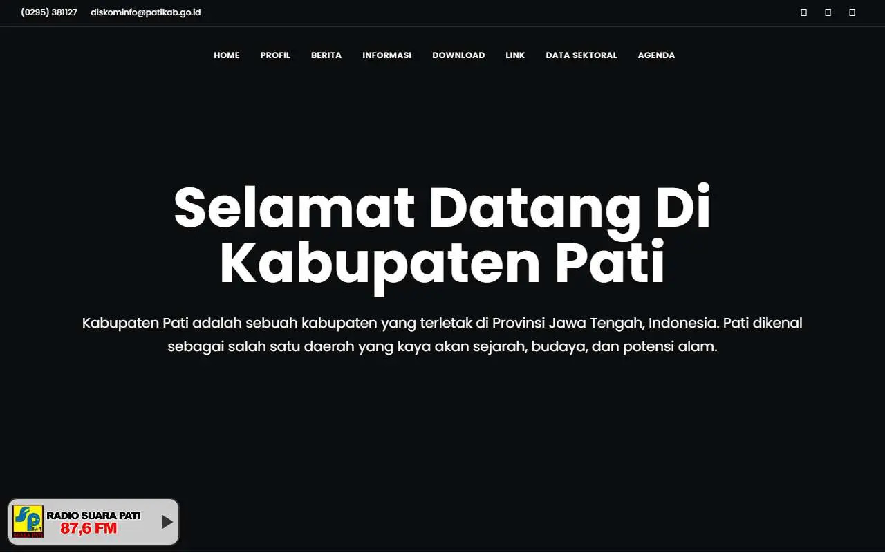 Tampilan website resmi Pemkab Pati (patikab.go.id)