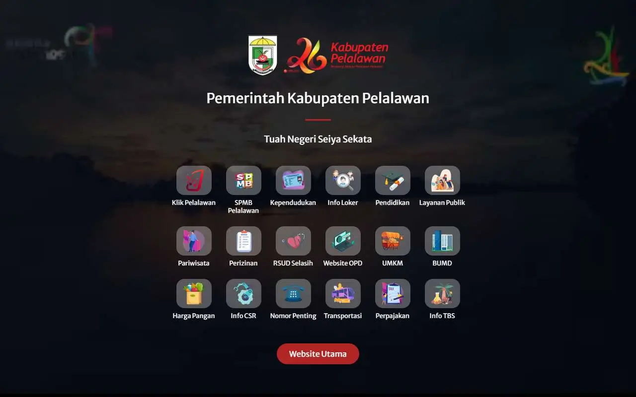 Tampilan website resmi Pemkab Pelalawan (pelalawankab.go.id)