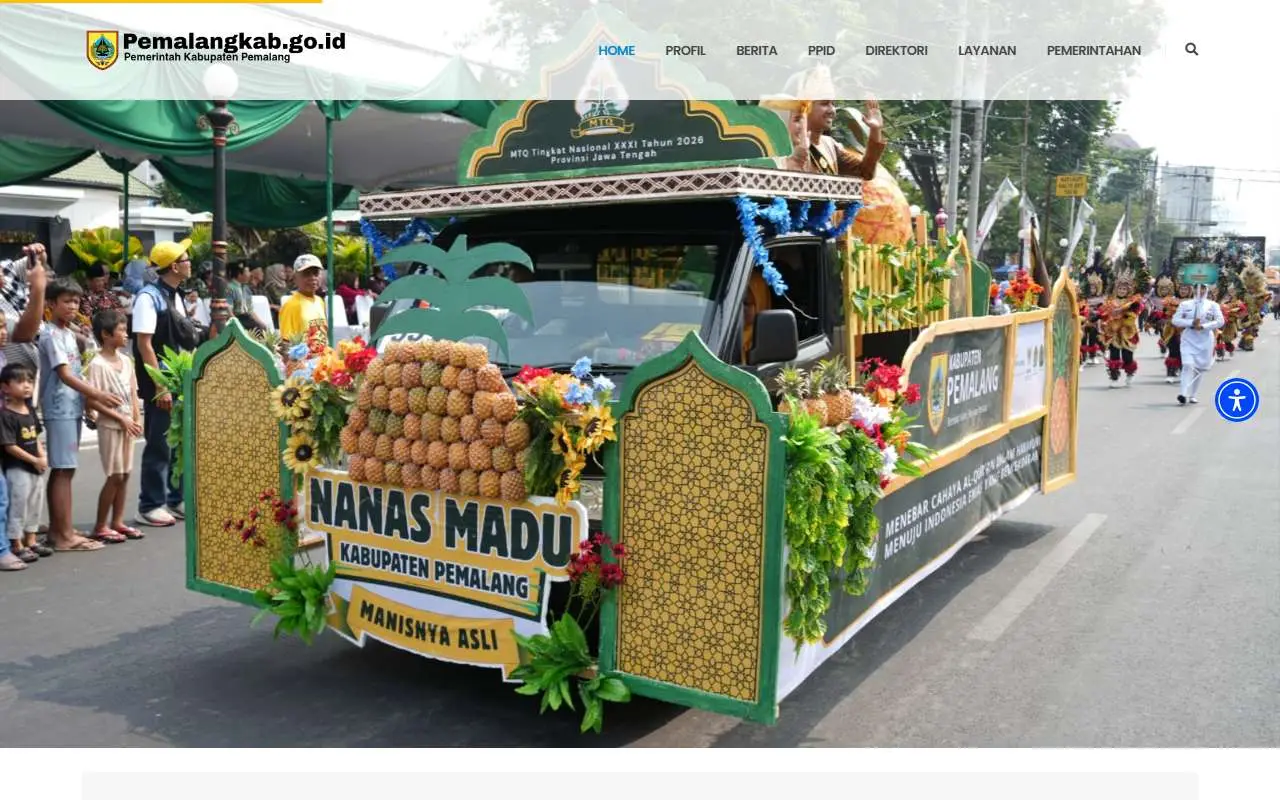 Tampilan website resmi Pemkab Pemalang (pemalangkab.go.id)