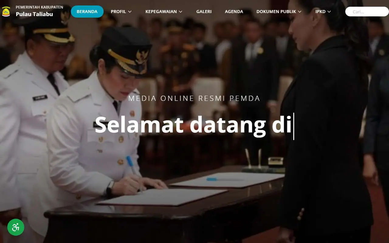 Tampilan website resmi Pemkab Pulau Taliabu (taliabukab.go.id)