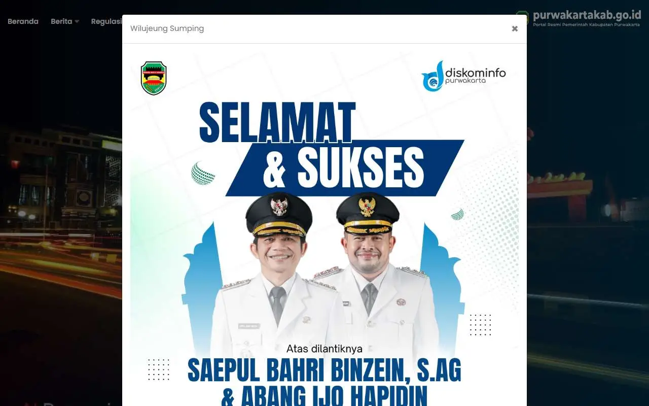 Tampilan website resmi Pemkab Purwakarta (purwakartakab.go.id)