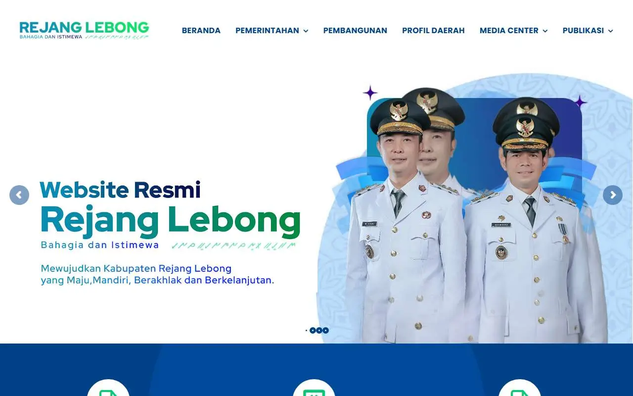 Tampilan website resmi Pemkab Rejang Lebong (rejanglebongkab.go.id)