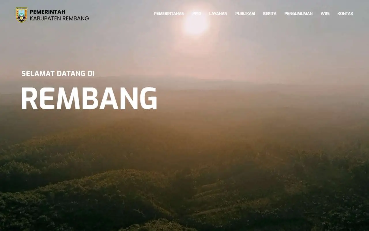 Tampilan website resmi Pemkab Rembang (rembangkab.go.id)