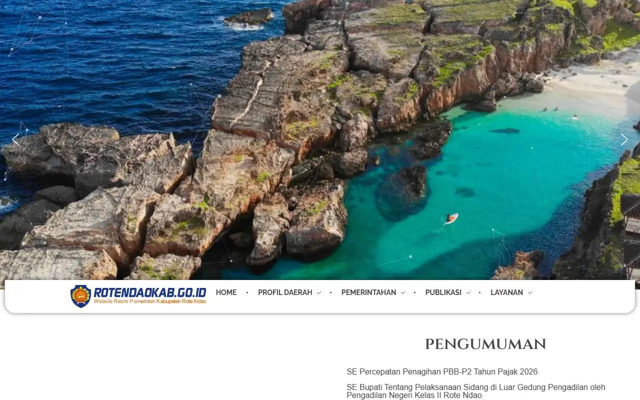 Tampilan website resmi Pemkab Rote Ndao (rotendaokab.go.id)