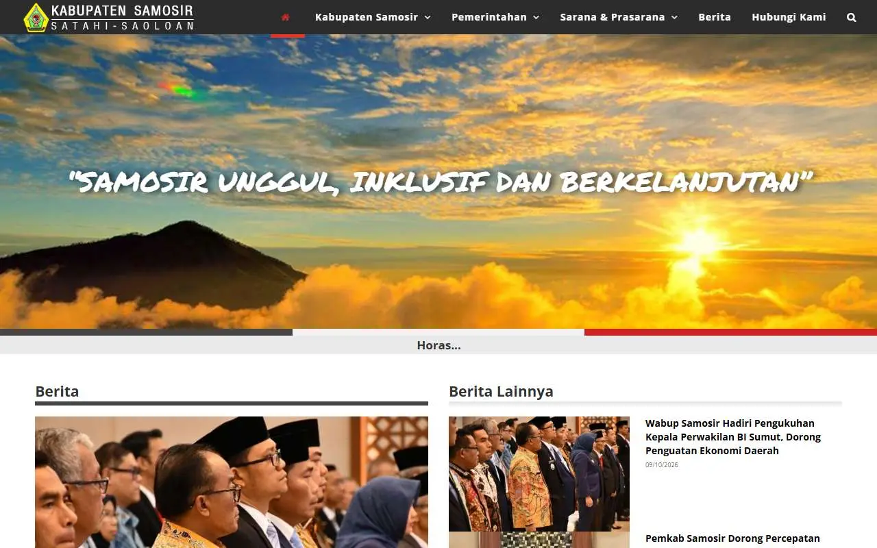Tampilan website resmi Pemkab Samosir (samosirkab.go.id)