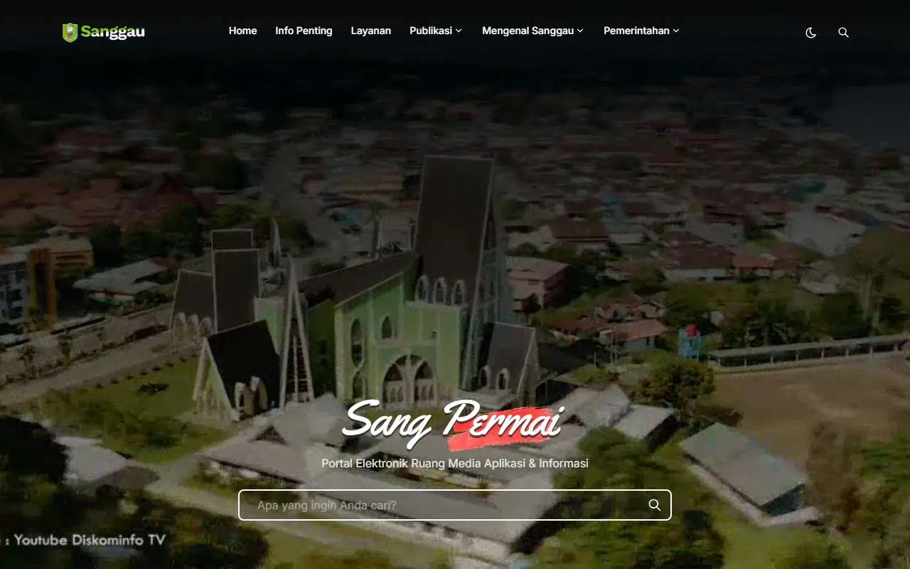 Tampilan website resmi Pemkab Sanggau (sanggau.go.id)