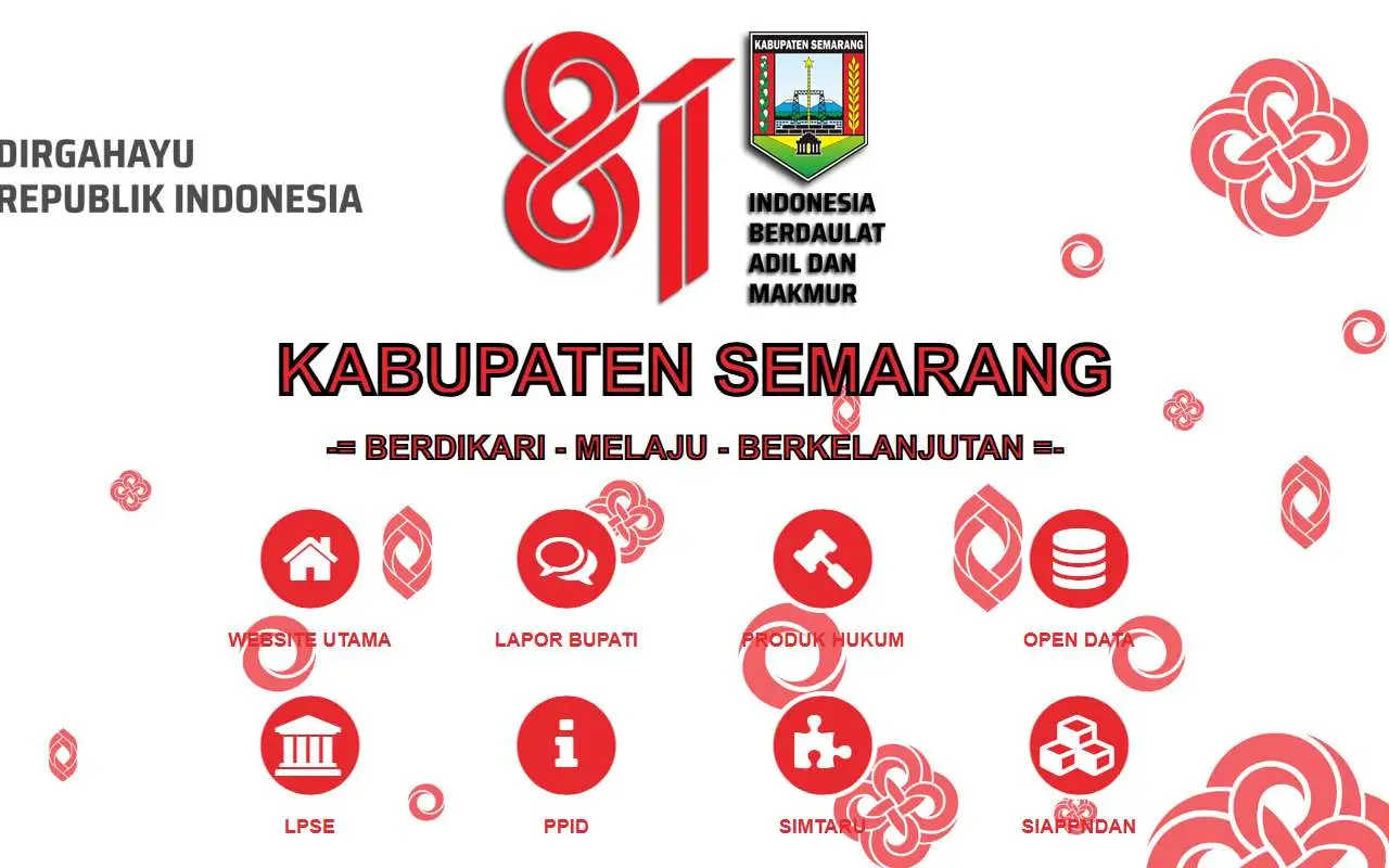 Tampilan website resmi Pemkab Semarang (semarangkab.go.id)
