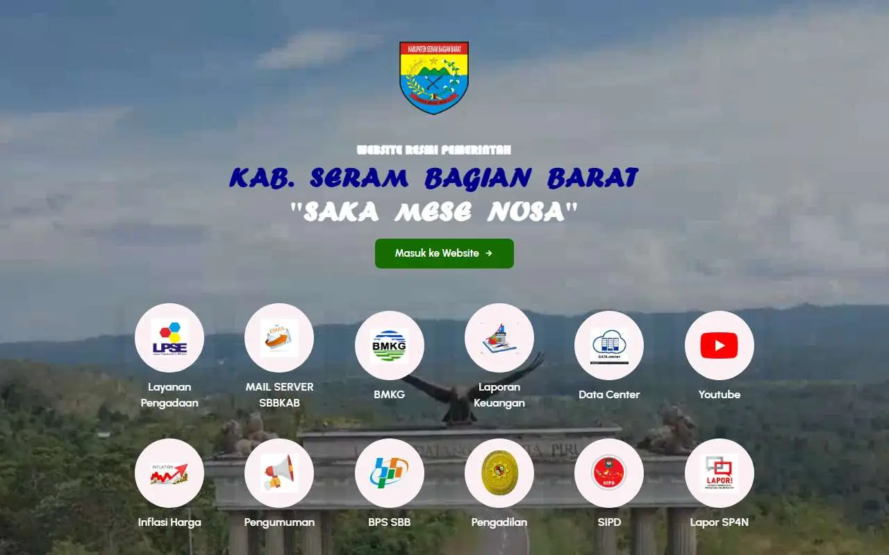 Tampilan website resmi Pemkab Seram Bagian Barat (sbbkab.go.id)
