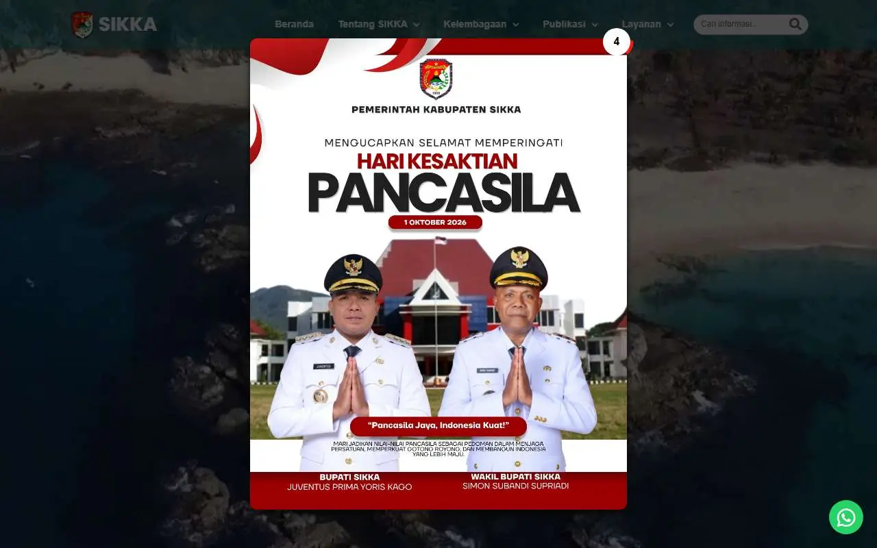 Tampilan website resmi Pemkab Sikka (sikkakab.go.id)