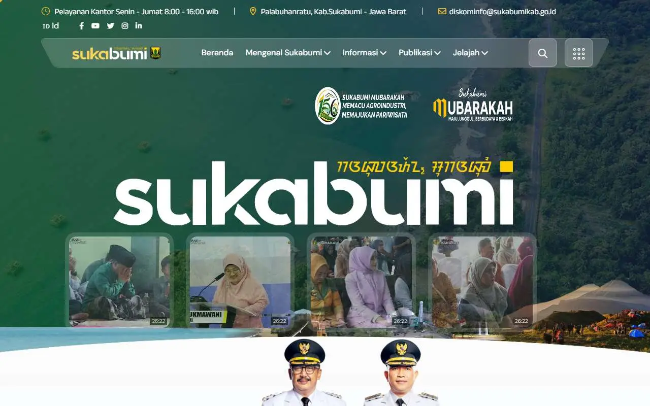 Tampilan website resmi Pemkab Sukabumi (sukabumikab.go.id)