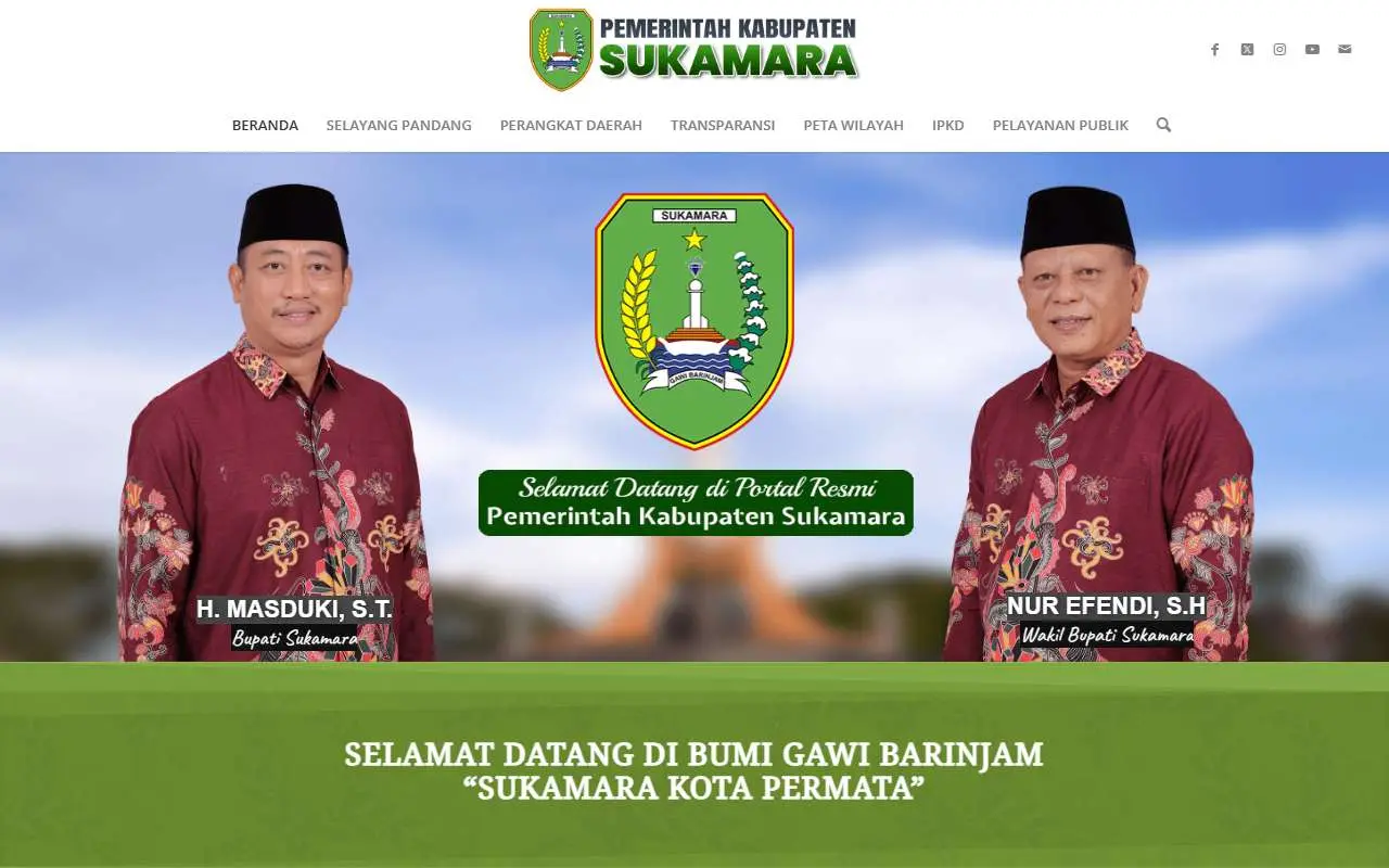 Tampilan website resmi Pemkab Sukamara (sukamarakab.go.id)