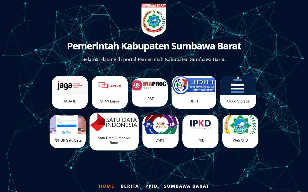 Tampilan website resmi Pemkab Sumbawa Barat (sumbawabaratkab.go.id)