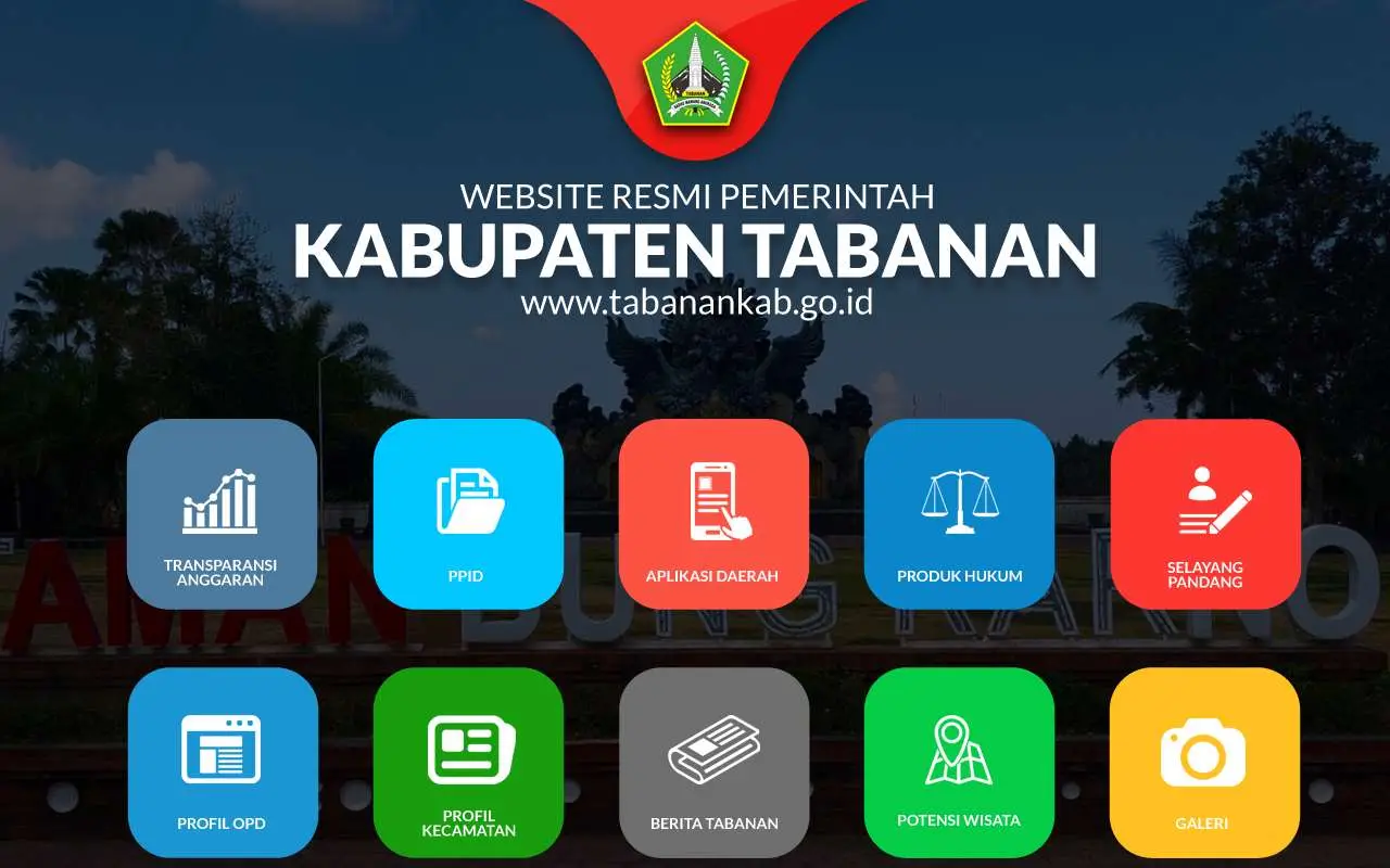 Tampilan website resmi Pemkab Tabanan (tabanankab.go.id)