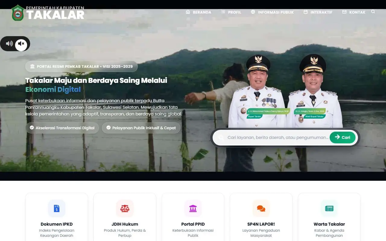 Tampilan website resmi Pemkab Takalar (takalarkab.go.id)
