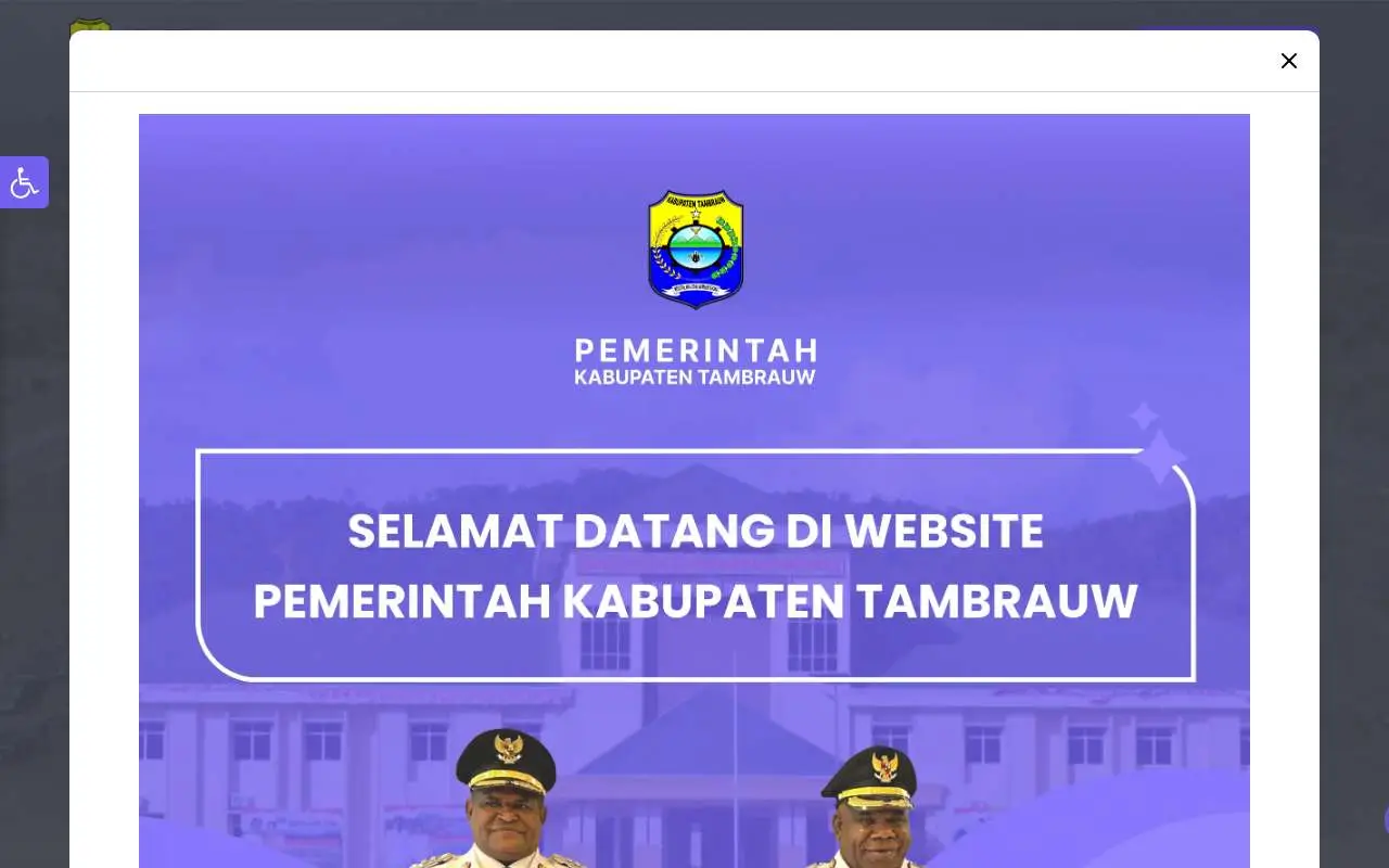 Tampilan website resmi Pemkab Tambrauw (tambrauwkab.go.id)