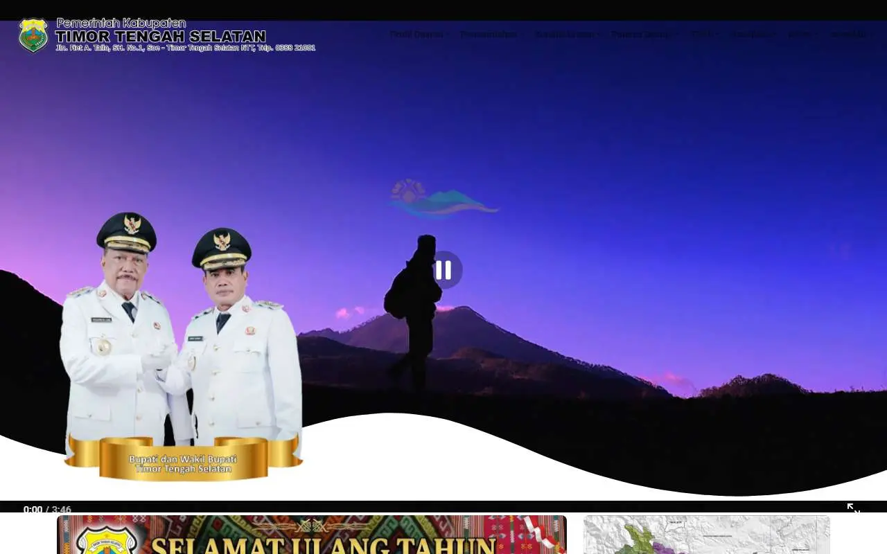 Tampilan website resmi Pemkab Timor Tengah Selatan (ttskab.go.id)