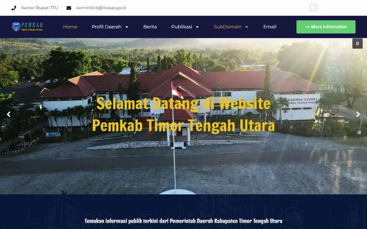 Tampilan website resmi Pemkab Timor Tengah Utara (ttukab.go.id)
