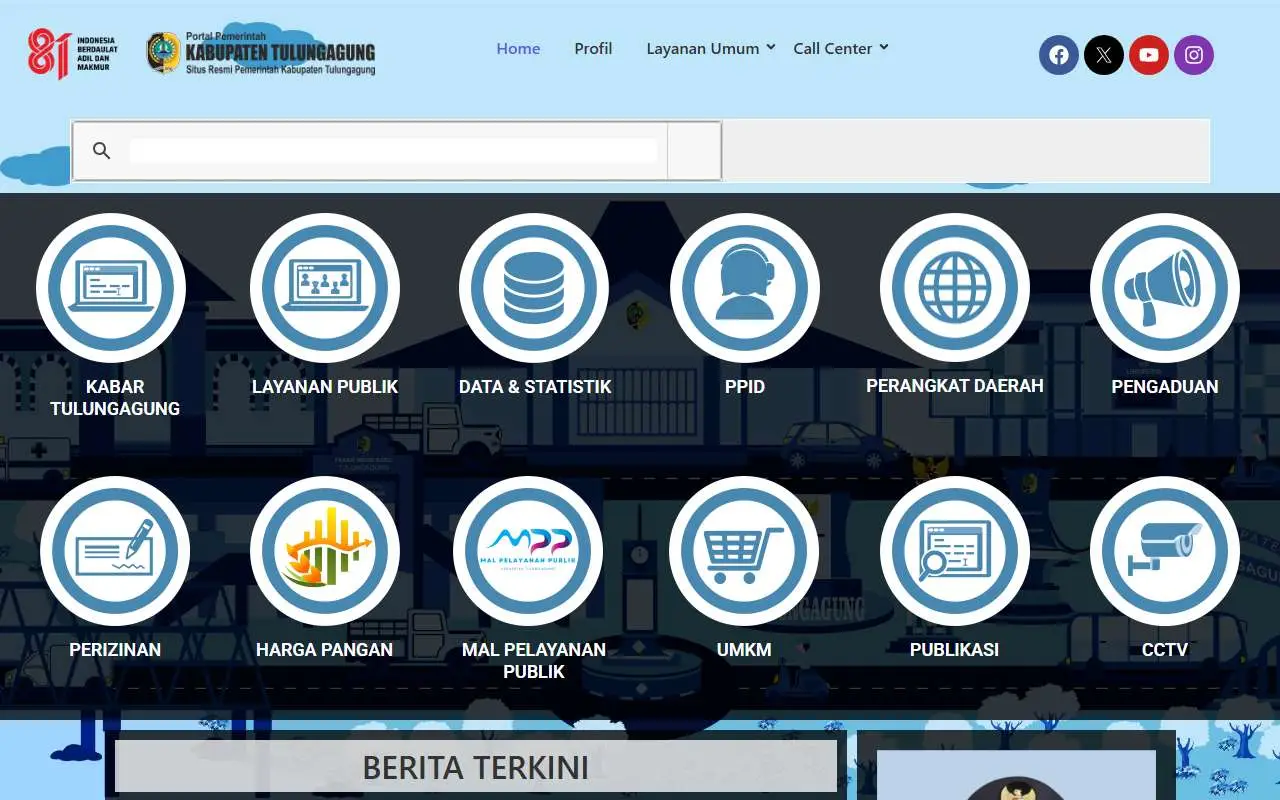 Tampilan website resmi Pemkab Tulungagung (tulungagung.go.id)