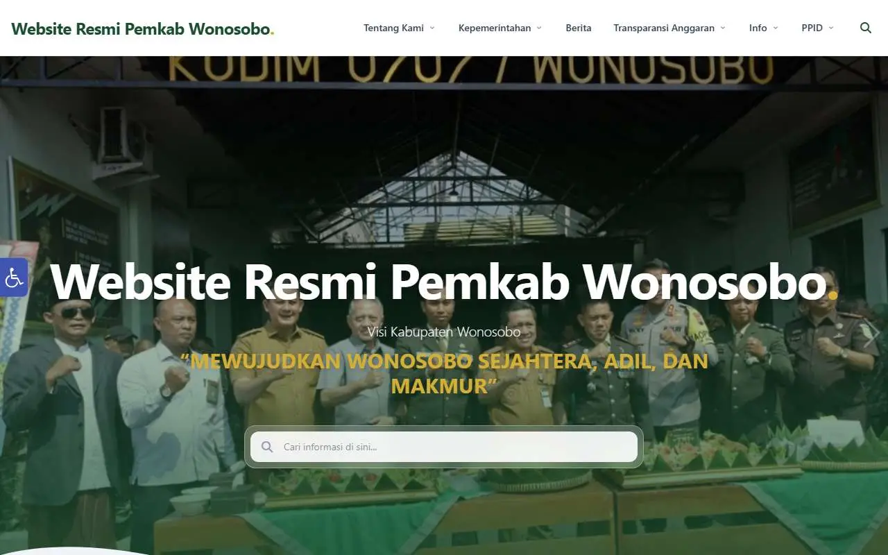 Tampilan website resmi Pemkab Wonosobo (wonosobokab.go.id)