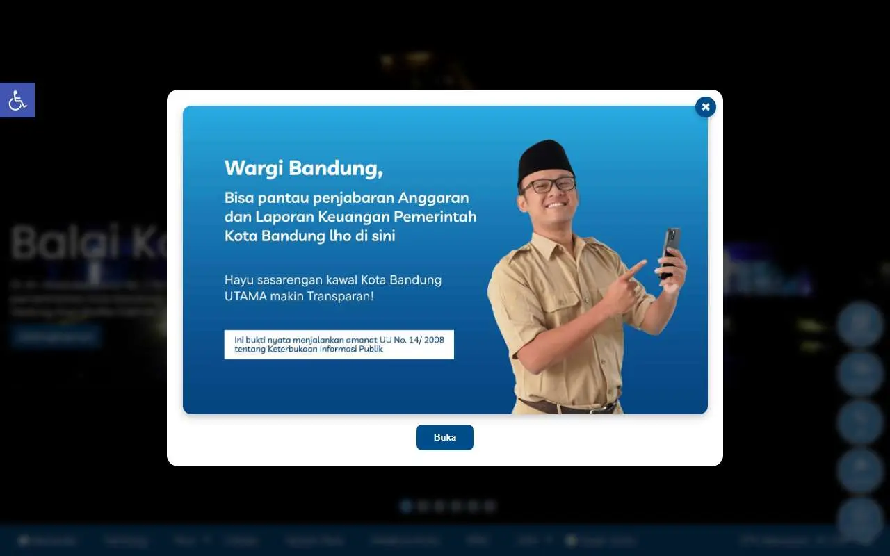 Tampilan website resmi Pemkot Bandung (bandung.go.id)